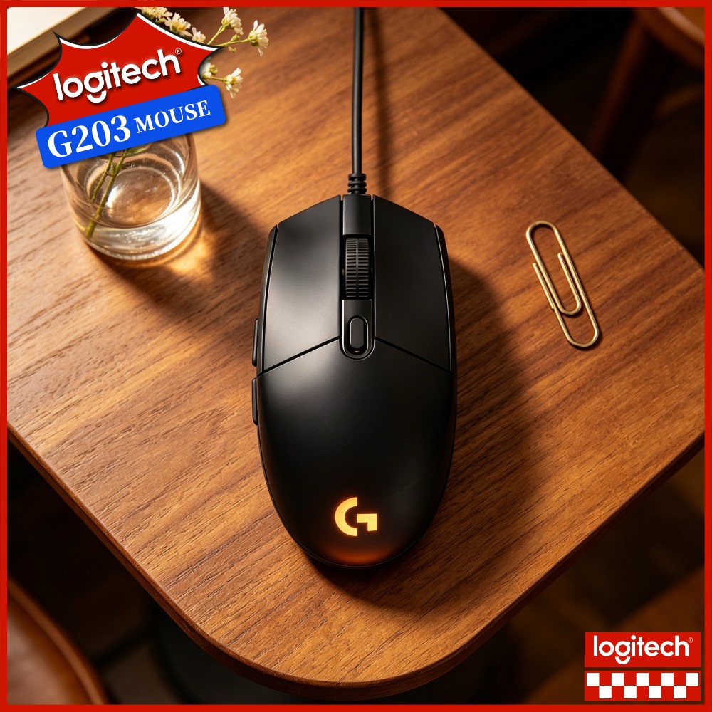 Logitech Mouse G203 - Mouse Gamer Com Fio Logitech G203,