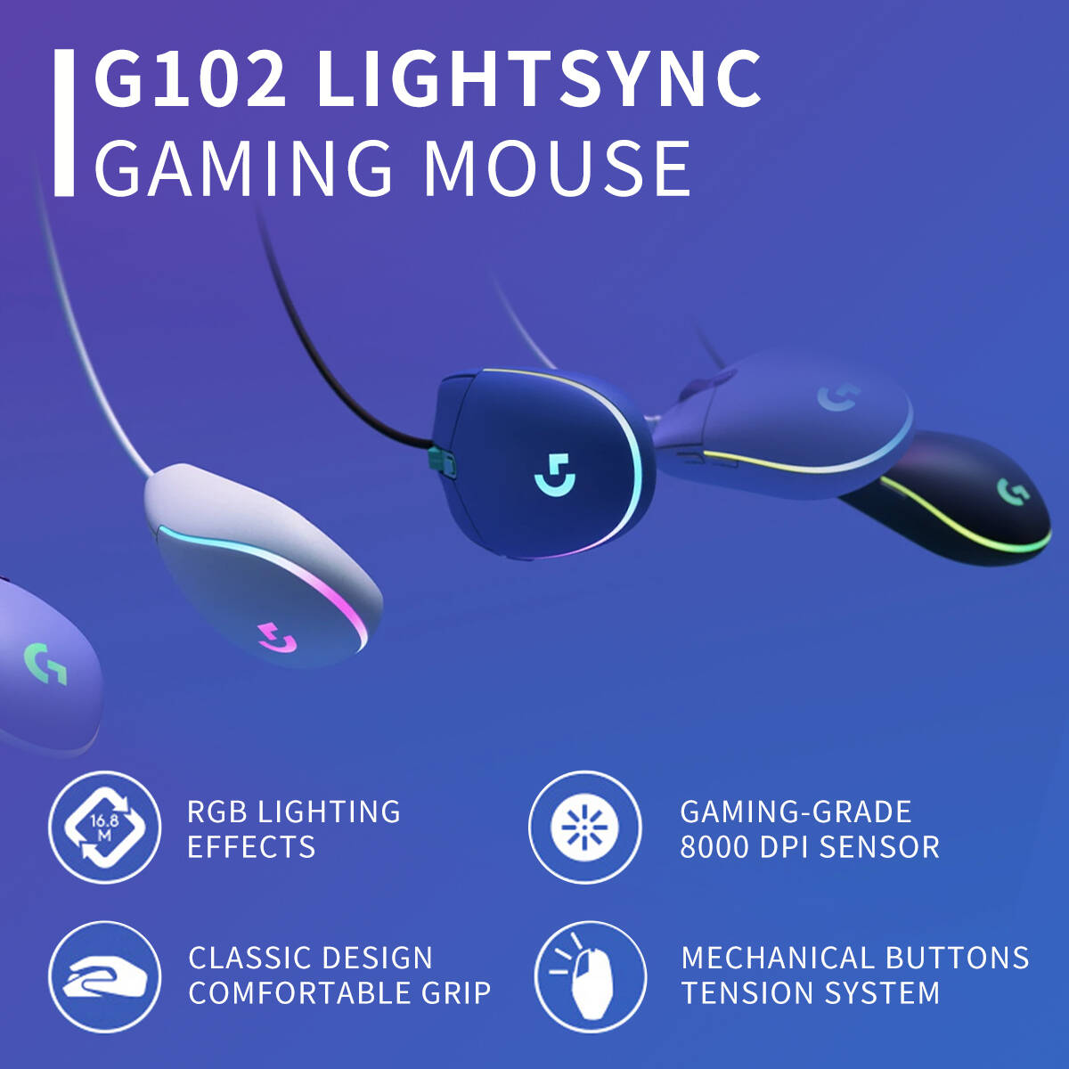 Mouse Original Logitech G203 P - Logitech Mouse G203 avaliação e preço