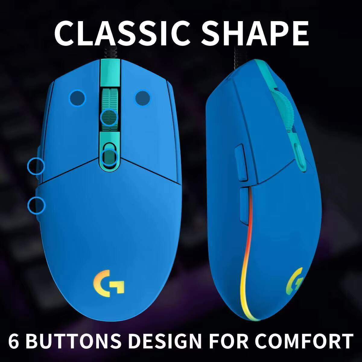 Mouse com Fio Logitech G203 LI - Logitech Mouse G203 avaliação e preço